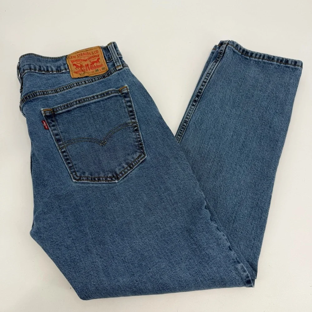 Levi’s Jeans Men’s 36x30 Blue Denim 514 Straight Fit Cotton Blend READ